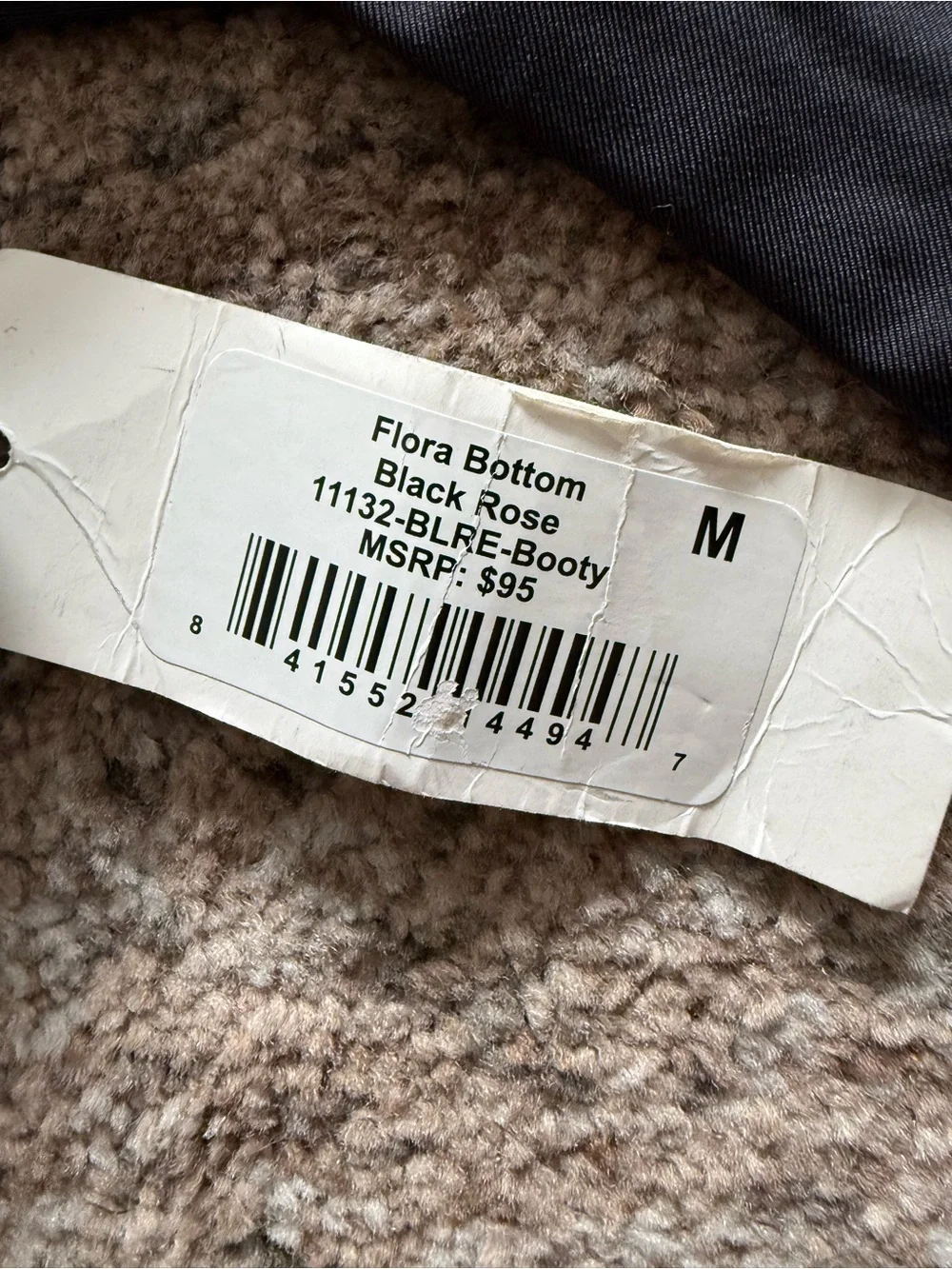 NWT Frankies Bikinis Flora Swim Bottom in Black Rose